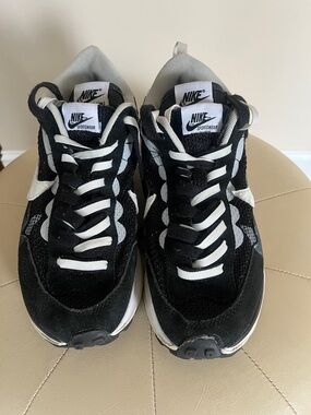 Nike Sacai Black & White Layered Swoosh Sneakers